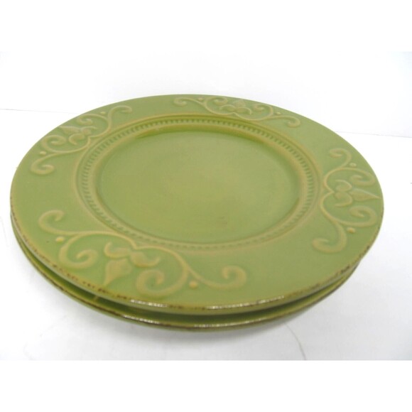 Demdaco Sapore 2004 Deb Hrabik Set Of 2 Hand Painted Green Salad Plates EUC - Picture 7 of 8